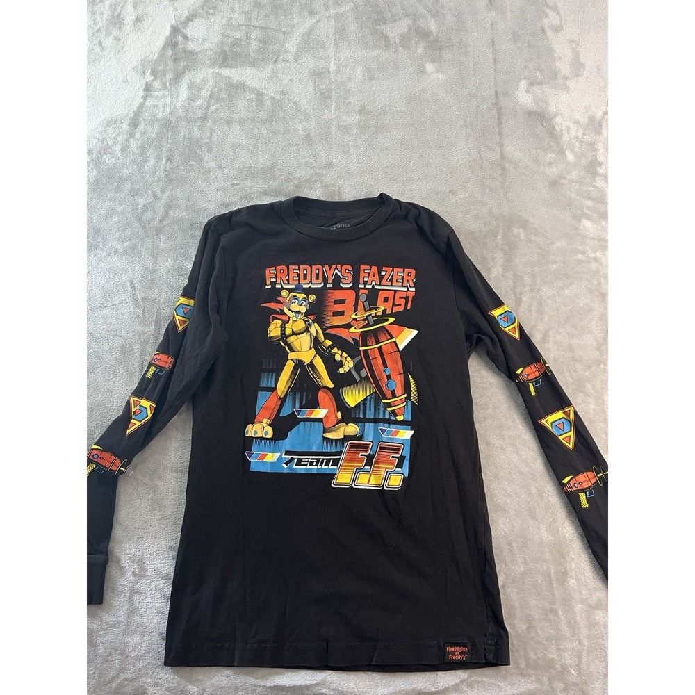 Five Nights At Freddy's Freddy Fazbear Blast Long Sleeve Shirt Y Small  Black